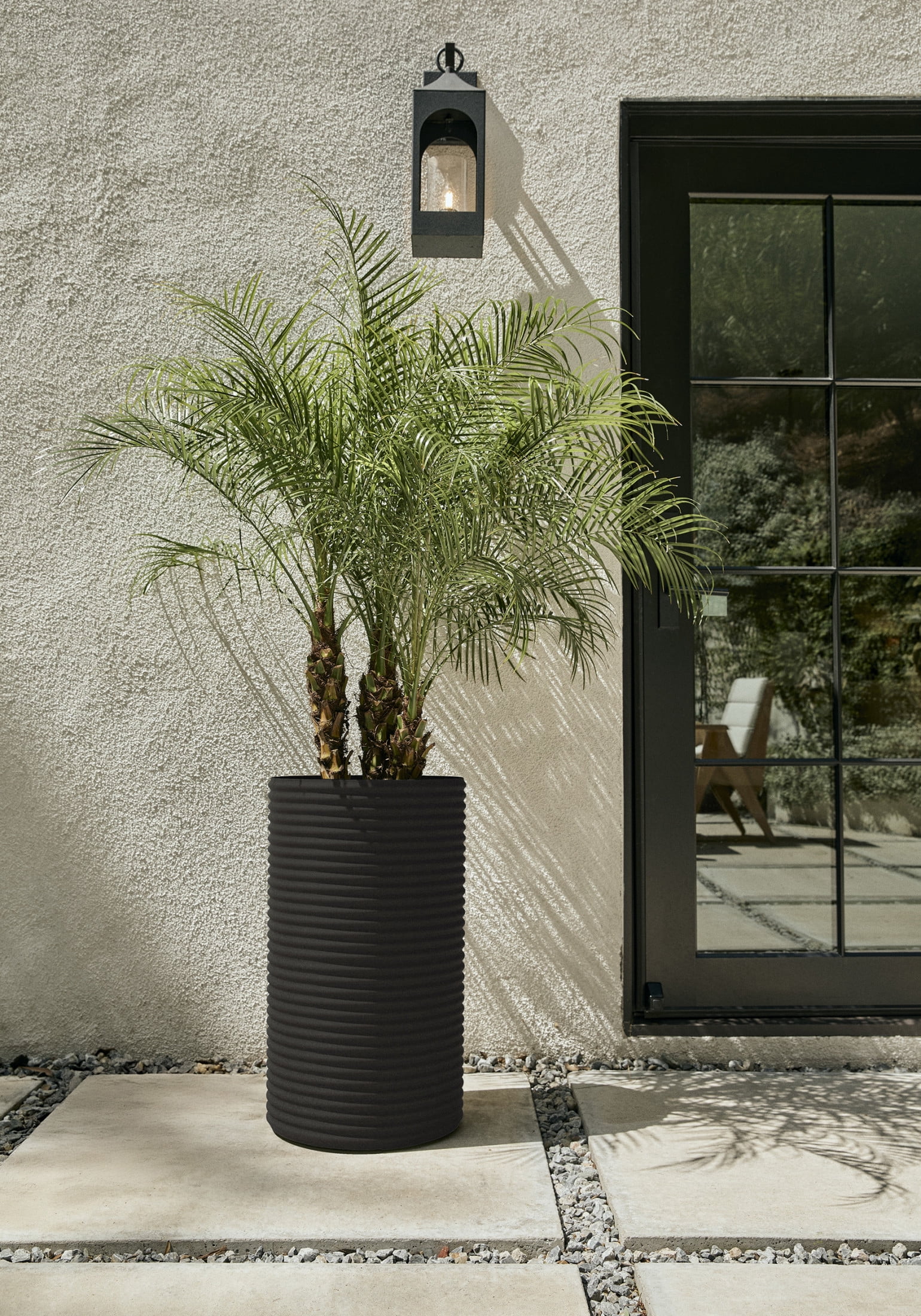 Veradek Mod Series 25" Plastic-Stone Tall Planter - (Black)