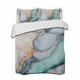 thumbnail image 2 of Blue Teal Marble Twin Size Down Alternative Comforter, Lightweight Comforter Quilt Bedding Set with Pillow Shams Modern Ink Painting Abstract All Seasons Bed Comforter Duvet Insert 68"x86", 2 of 7
