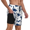 thumbnail image 3 of Haiem Cute Cartoon Dinosaurs Men'S Quick-Dry Swim Trunks: Comfortable Beach Shorts With Mesh Lining And Pockets - Ideal For Swimming And Sunbathing Xx-Large, 3 of 9
