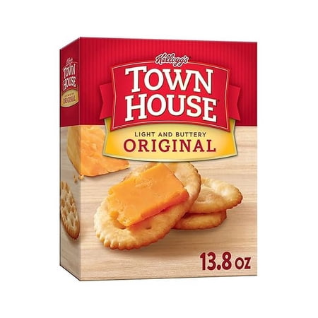 Town House Oven Baked Crackers, Party Snacks, Light and Buttery, Original, 13.8oz Box (1 Box)