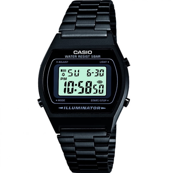 Retro Illuminator Digital Black Stainless Steel 50M B640WB-1AEF Watch