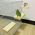 thumbnail image 3 of Flmtop Pet Bird Parrot Wood Stand Perch Platform Hanging Cage Decor Paw Grinding Toy Wood Color, 3 of 9