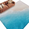 thumbnail image 2 of Summer Beaches Washable Living Room Rugs 5'x8', Casual Oceans Artistic Sea Waves Coastal Landscape Low Pile Throw Large Area Rug Non-Slip Sturdy Edge Binding Carpet for Living Room Kitchen Office, 2 of 9