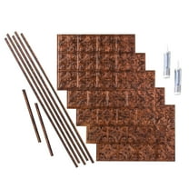 FASÄDE Traditional Style 1 Decorative Vinyl Backsplash 15 sq ft Kit in Moonstone Copper