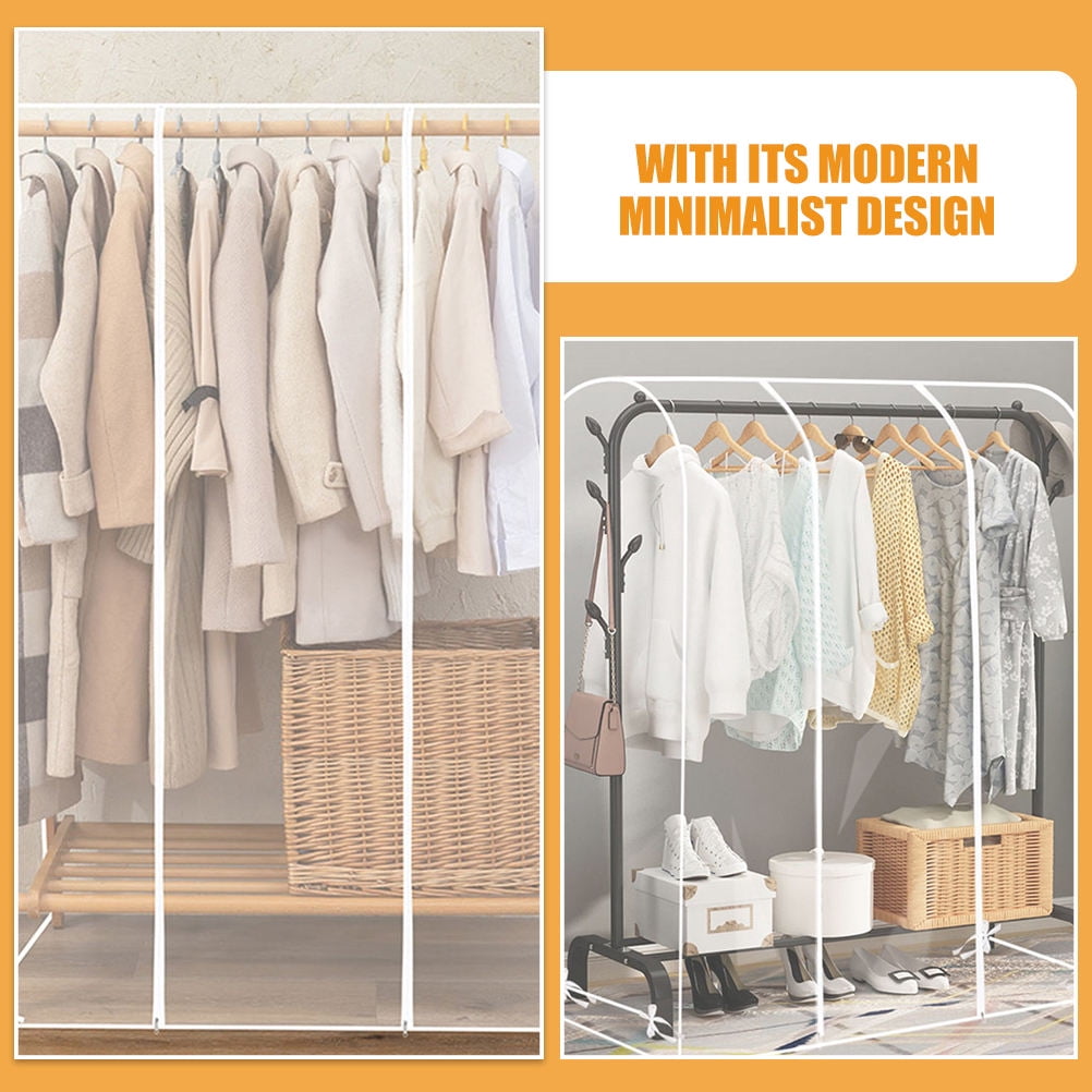 FRCOLOR Garment Clothes Cover Protector Closet Storage Bag Hanging Clothing Garment Rack Cover