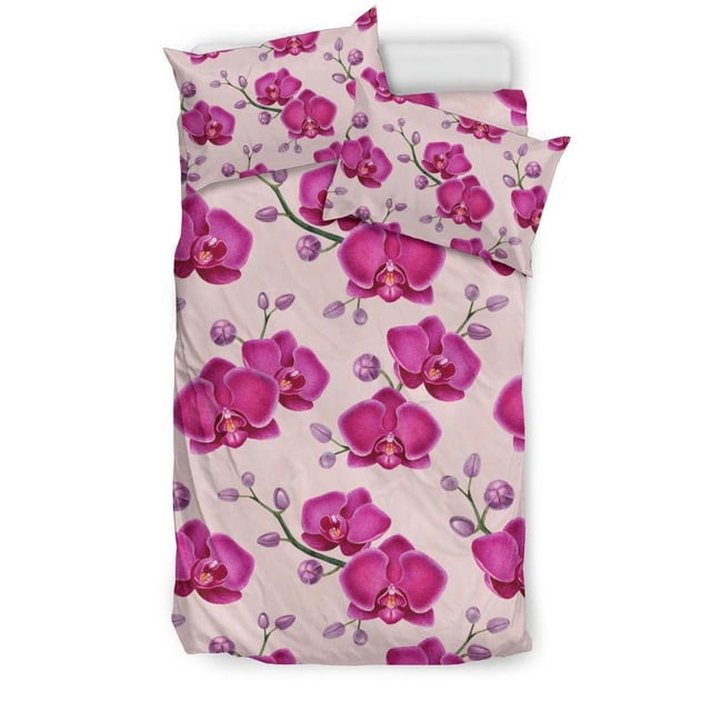 Juego de cama Orchid Purple Pattern Print Design Or04