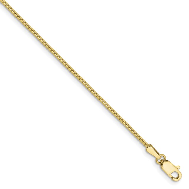 10k Yellow Gold 1.1mm Box Chain Anklet Ankle Bracelet