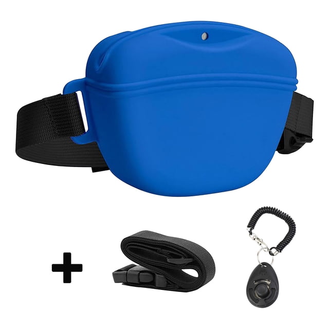 Cheap!Bolsa para perros con clicker de entrenamiento, mejorada con cierre magnético para evitar derrames, riñonera de silicona con cinturón, adecuada para entrenamiento de mascotas