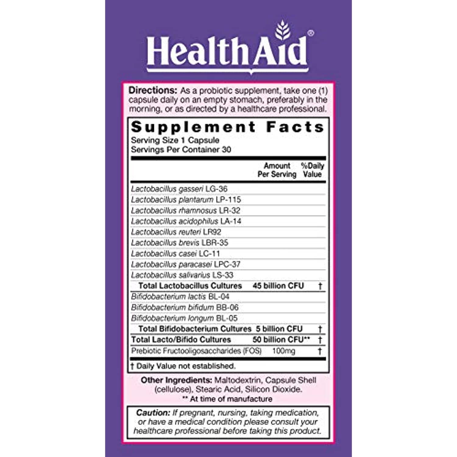 HealthAid, WomensProbio, Once Daily Capsule, Support for Feminine Health, 30 Capsules