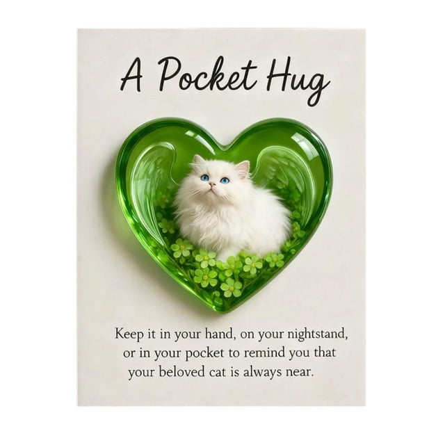 SharkTRUE Poche Commémorative pour Chat Hug2C en Forme de Cœur Nouveau Souvenir en Résine