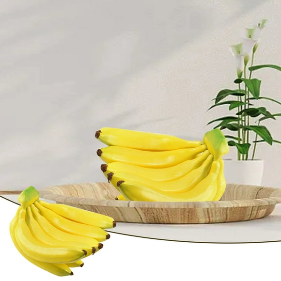 Lifelike Bananas Bunch Decorative Piece for Home Kitchen Party and Photography Props Realistic Banana Cluster for Desktop Ornamentation