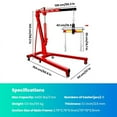 thumbnail image 3 of Heavy Duty 4400lbs Engine Hoist, Telescopic Hydraulic Lift with 6 Casters, Red Steel Frame for Ports, Mechanical Workshops, Garages​​, 3 of 9