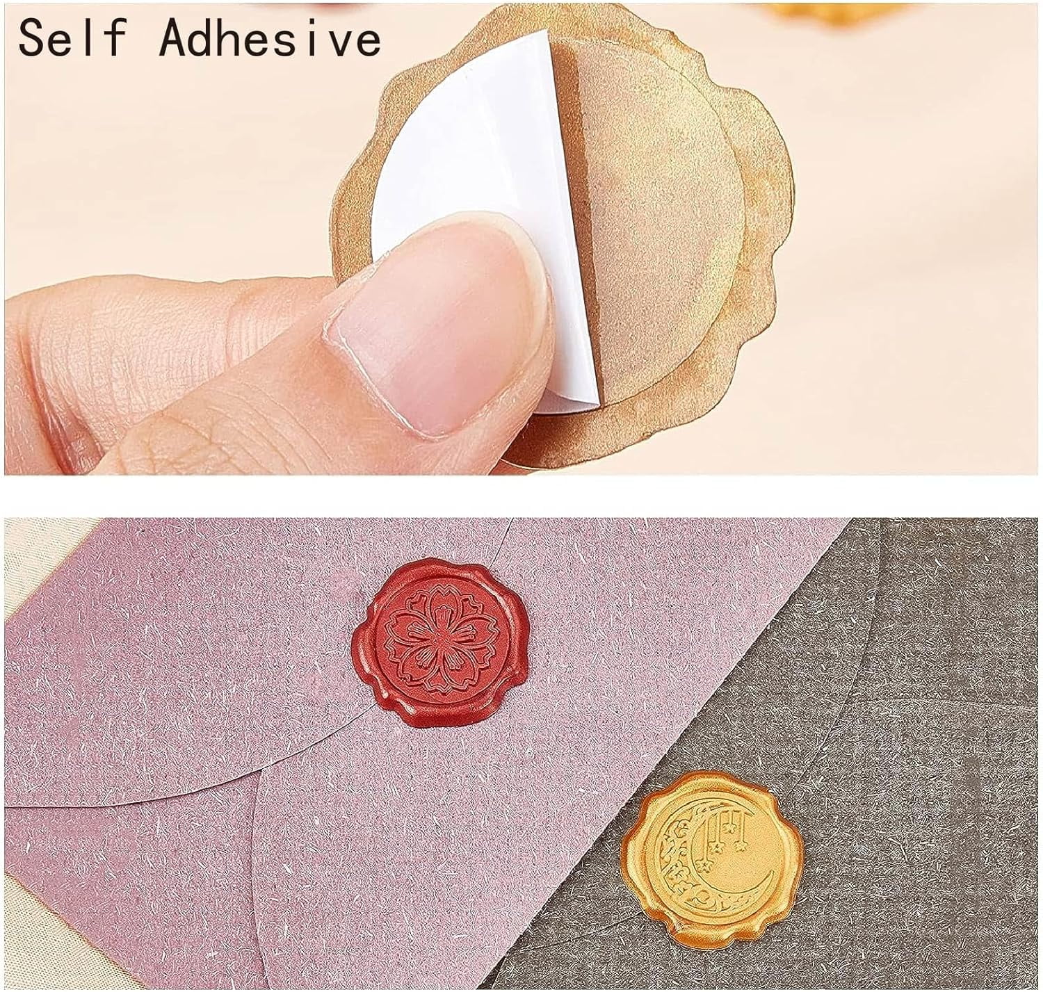 1set 100pcs Shell Shaped Adhesive Wax Seal Stickers Envelope Seal Decoration For Craft Scrapbook Gift Pink 30mm
