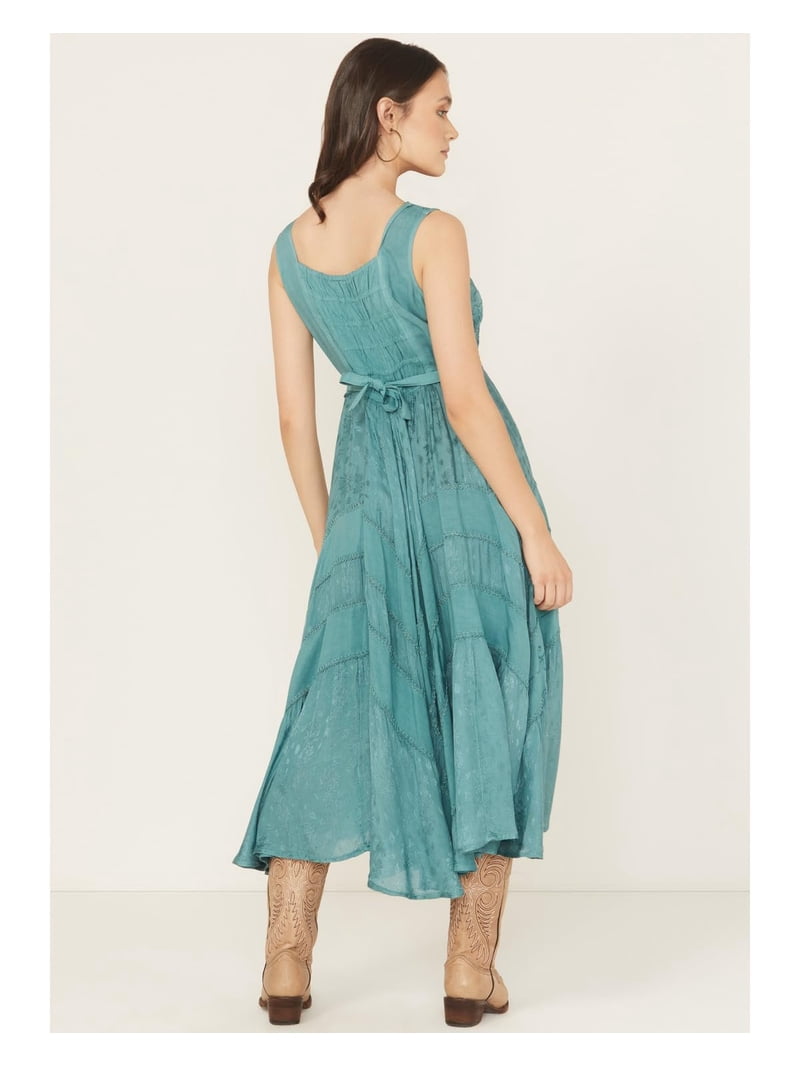Scully Women's Lace-Up Jacquard Midi Dress