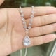 thumbnail image 4 of (Plata) Juego de 3 pendientes de collar de cristal nupcial para novia, gargantilla de plata para novia, collares con colgante de joyería para mujeres y niñas Plata JM, 4 of 5