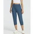 thumbnail image 5 of Real Essentials 3 Pack: Women's Ribbed Capri Jogger Lounge Sweatpants with Pockets Yoga Workout (Available In Plus Size), 5 of 6
