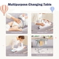 thumbnail image 3 of Infans Baby Changing Table Folding Diaper Changing Station w/ Safety Belt & Wheels Grey, 3 of 6