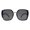 Gold Black (Black), variant on Womens Square Frame Sunglasses Star Design Corner UV 400 Gold Black, Smoke