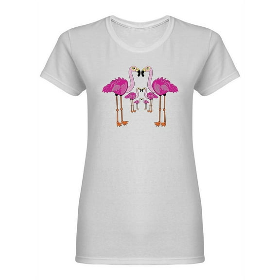 Bright Pink Flamingos Shaped T-Shirt Women -Image by Shutterstock, Female XX-Large