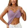 thumbnail image 2 of Women's Plus Size Camisole with Built-in Bra, Sexy V Neck Padded Tank Top, Adjustable Strap Cami Undershirt, Soft Sleepwear Layering Vest, 2 of 7