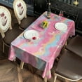 thumbnail image 2 of Pink Tie Dye Pattern Rectangle Tablecloth 60"x102",Waterproof Polyester Rectangle Table Cloth, Wipeable Spillproof Polyester Tablecloth for Dining, Camping, Indoor and Outdoor, 2 of 6