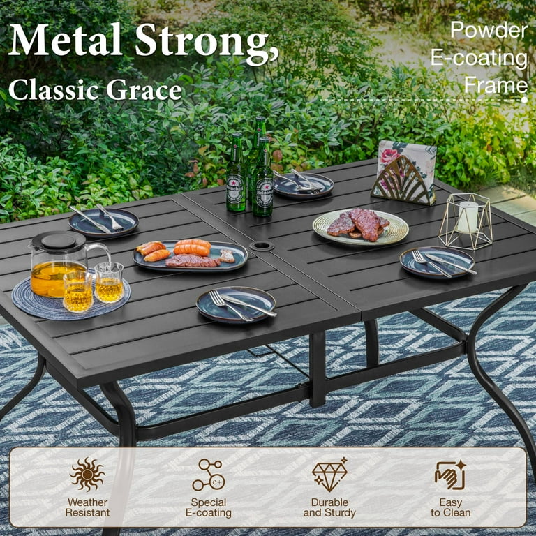 MF Studio 7-Piece Outdoor Patio Dining Set with Rectangular MF Studio 7-Piece Outdoor Patio Dining Set with Rectangular