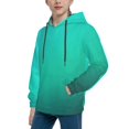 thumbnail image 2 of Kdxio Turquoise Light Blue Pattern Boys Athletic Unisex Boys Girls Hoodie with Pocket Sweatshirts-Medium, 2 of 6