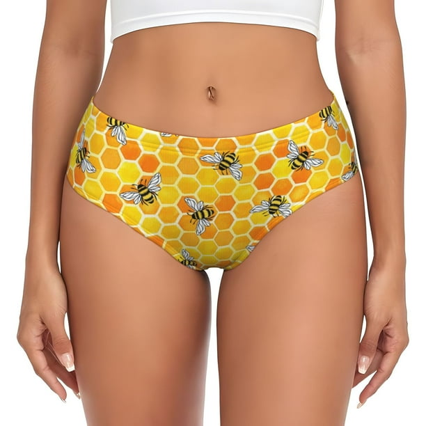 Fotbe Honeycombs Calzones Estampados para Mujer – Ropa Interior de Algodón, Cómoda, Suave y Elástica-Large