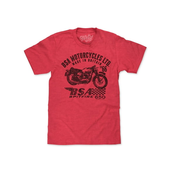 Tee Luv Men's Faded BSA Motorcycles Spitfire 650 Graphic T-Shirt (L)