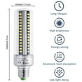 thumbnail image 3 of Bombilla LED E27 de 25 W, blanco cálido 3000 K, 2500 LM, alta luminosidad, equivalente a una bombilla halógena de 200 W, no regulable, bombilla LED tipo maíz E27 para techo, paquete de 2 [Clase energé, 3 of 5