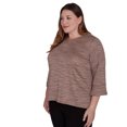 thumbnail image 3 of Alfred Dunner Womens Plus-Size  Beaded Split Neck Space Dye Top, 3 of 6