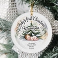 thumbnail image 2 of Name/Birthday/Info Baby Christmas Ornament 2025, Baby's First Christmas Ornament Gift for New Dad Mom Newborn, Baby's 1st Christmas Ornament Gift, 2 of 5