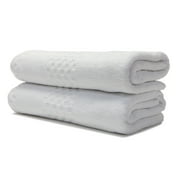Classic Turkish Towels 2 Piece Bath Towel Set - Plush and Thick Towels Made with 100% Turkish Cotton (White, 30X60")