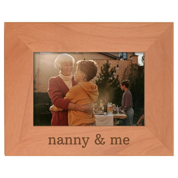 ThisWear Personalized Gifts Grandma Gift Nanny and Me Grandchild Natural Wood Engraved 4x6 Landscape Picture Frame Wood