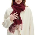 thumbnail image 4 of Womens Double Sided Scarf with Tassels, Soft Warm Winter Scarf for Cold Weather, 4 of 7