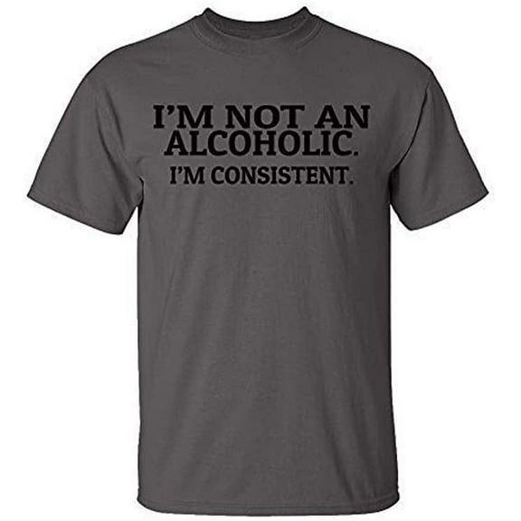 Funny I'm Not an Alcoholic Adult Short Sleeve T-Shirt-Charcoal-Small