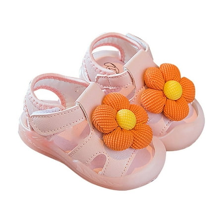 

Gubotare Baby Girl Sandals Kids Girls Soft Sole Closed Toe Sandals Summer Shoes with Arch Support (Red 5)