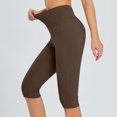 thumbnail image 4 of Aofany Women's High Waist Yoga Workout Capris Leggings Side Pockets Pants Cropped Trousers, 4 of 9