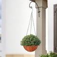 thumbnail image 6 of Faux Rattan Round Hanging Planter Basket, Woven Flower Pot Available In Beige Coffee Black, Lightweight Hanging Vase for Balcony Green Plants, Potted Ivy and Indoor Window Floral Decor, 6 of 7