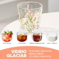 thumbnail image 2 of Taza de café y té, Taza de zumo, cristal borosilicato con estampado de flores, Resistente al calor y al frío, Regalo para cumpleaños Navidad, 2 of 4