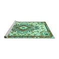 thumbnail image 2 of Ahgly Company Machine Washable Indoor Rectangle Persian Turquoise Blue Traditional Area Rugs, 2' x 3', 2 of 4