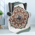 thumbnail image 4 of Mandala Soft Flannel Fleece Throw Blanket, Composition with Floral Motifs Oriental Bohemian Damask Theme Vintage Design, Cozy Plush for Indoor and Outdoor Use, 50" x 70", Multicolor, by Ambesonne, 4 of 5