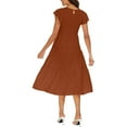 thumbnail image 4 of Aiyino Women's Summer Casual Dresses Short Sleeve Elastic Waist Tiered Midi Dress, 4 of 6