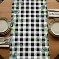 thumbnail image 5 of Table Runners 108 Inches Long Dress Scarves, Spring Pink Roses Farmhouse Coffee/Dining/Kitchen Table Runner for Living Room, Pastoral Eucalyptus Black White Plaid 13x108 Inch, 5 of 9