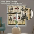 thumbnail image 3 of Rooster Kitchen Curtains Farmhouse Window Curtains Valance and Tier Set 36 Inch, Vintage Chicken Rod Pocket Short Tier Curtain for Bedroom Living Room, Rustic Small Cafe Kitchen Decor, 3 of 6