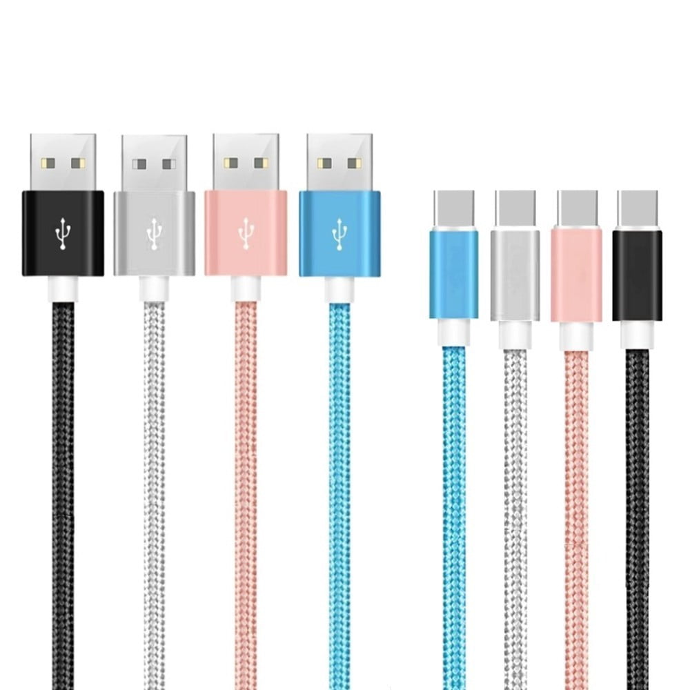 Yafe TC-6FT-4PK 10' Type C USB to C Charger Cable, Multicolors, 4 Pack