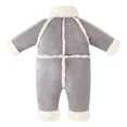 thumbnail image 2 of Jalioing Infant Baby Snowsuit Thick Thermal Long Sleeve Stand Collar Fleece Rompers Winter Clothes Zipper Jumpsuit, 2 of 6
