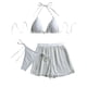 thumbnail image 2 of Conjuntos de bikini para mujer, bikini de playa de color liso para mujer, conjunto de tres piezas transpirable de moda, trajes de baño de 3 piezas para mujer, trajes de baño de bikini para mujer, traj, 2 of 6