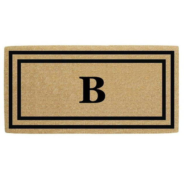 Nedia Home O2182B 36 x 72 Po Mince Double Cadre Photo Résistant en Fibre de Coco Porte Mat&44; Monogramme B - Noir