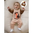 thumbnail image 4 of BemeyourBBs Thanksgiving Baby Boy Outfit Romper Plaid Overall Pants Turkey Hat, 4 of 9